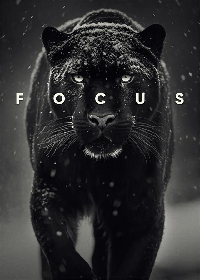 Animal Motivation Poster Panther Lion Motivational Canvas Posters Prints Canvas Painting Focus Conquer Fearless Mural Wall Decor