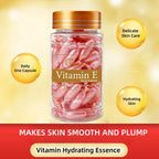 80 Capsules of Vitamin E Facial Essence, Day and Night Moisturizing, Deeply Hydrating, Leaving Skin Soft and Supple, Pink Capsule Packaging, Safe and Hygienic, Easy to Carry