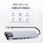 NEW USB C Hub 8In1 7In1 Type C Docking Station with USB3.0/2.0 HDMI SD/TF Card Reader PD Fast Charge for MacBook Notebook Laptop