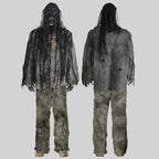 Kids & Adults Zombie Cosplay Costume, Scary Horror Bloody Skeleton  Outfit with Mask Gloves, Halloween Carnival Fancy Dress