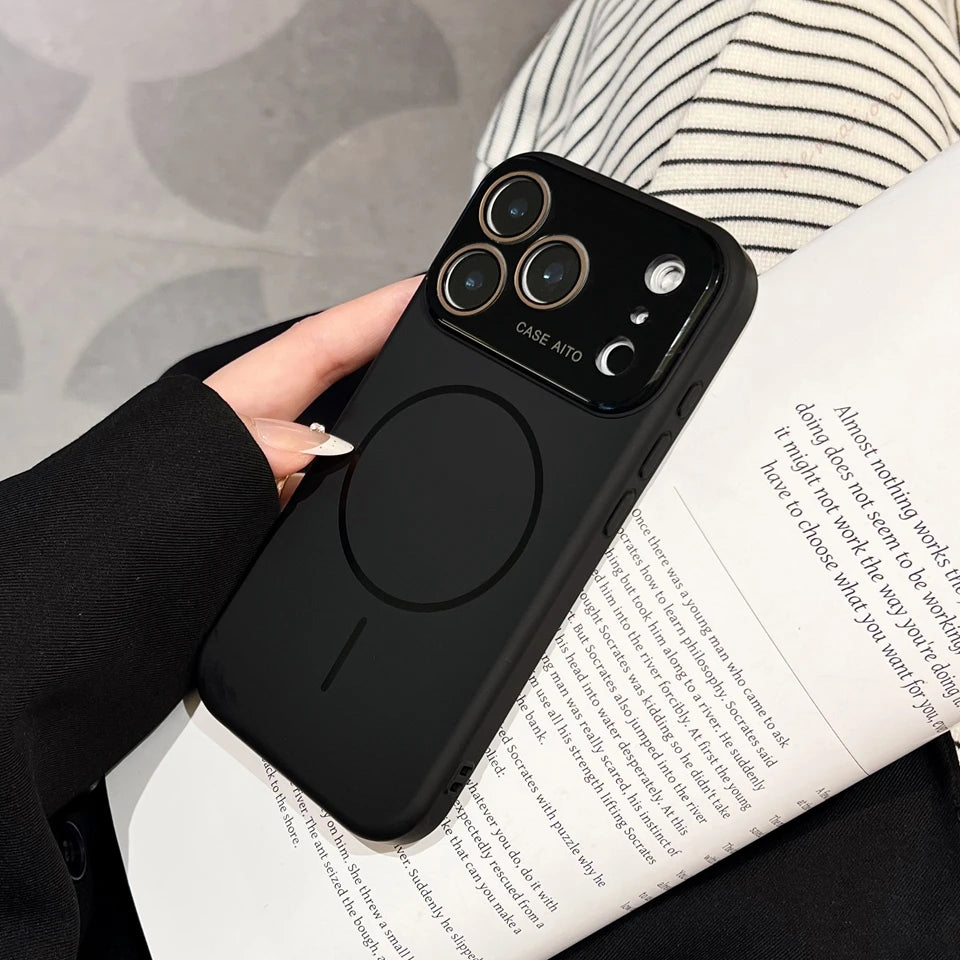 Big Window Liquid Silicone Phone Case For iPhone 17 Air 16 15 14 Plus 12 13 16 Pro Max Official Soft Protector Cover
