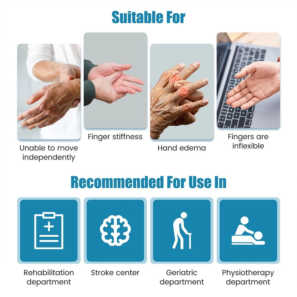 Left & Right Rehabilitation Robot Gloves Hand Massage Device for Stroke Hemiplegia Hand Function Recovery Finger Workout Trainer