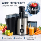 Multi Functional Juicer, Juicer, Suitable for Vegetables and Fruits - Wide Inlet for Easy Juice Extraction,3-Speed Setting, Easy to Clean, BPA Free, High Juice Yield, Fast Juicing Speed, Ideal Choice for Healthy Living and de