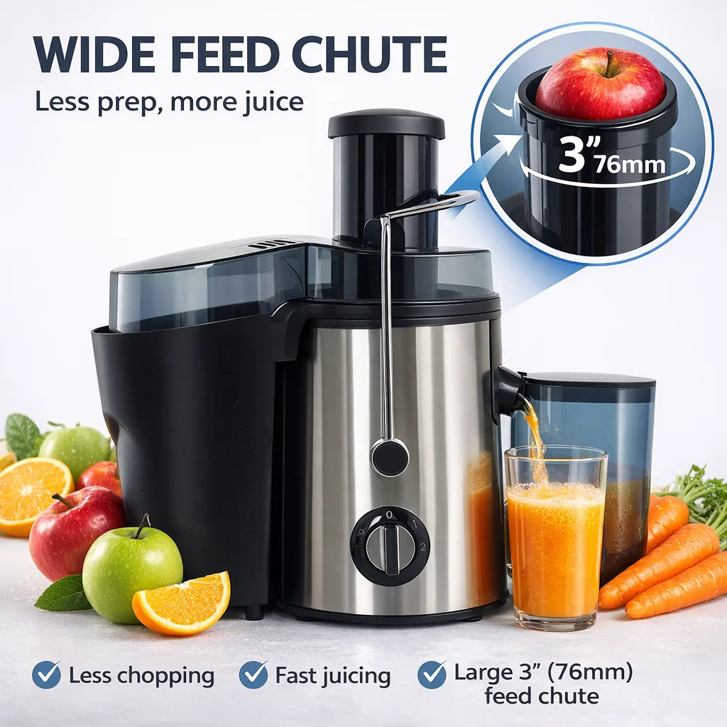 Multi Functional Juicer, Juicer, Suitable for Vegetables and Fruits - Wide Inlet for Easy Juice Extraction,3-Speed Setting, Easy to Clean, BPA Free, High Juice Yield, Fast Juicing Speed, Ideal Choice for Healthy Living and de