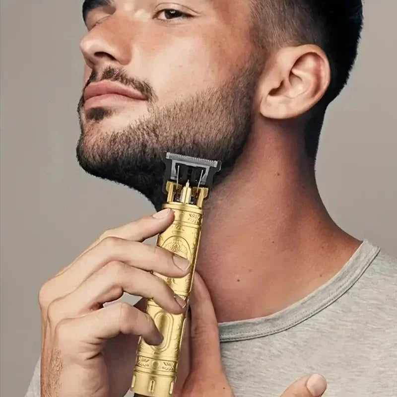 Rechargeable Mens T9 Carving Hair Clipper Vintage Portable USB Cleaning Barber Professional Hair Cutting Machine Beard Trimmer