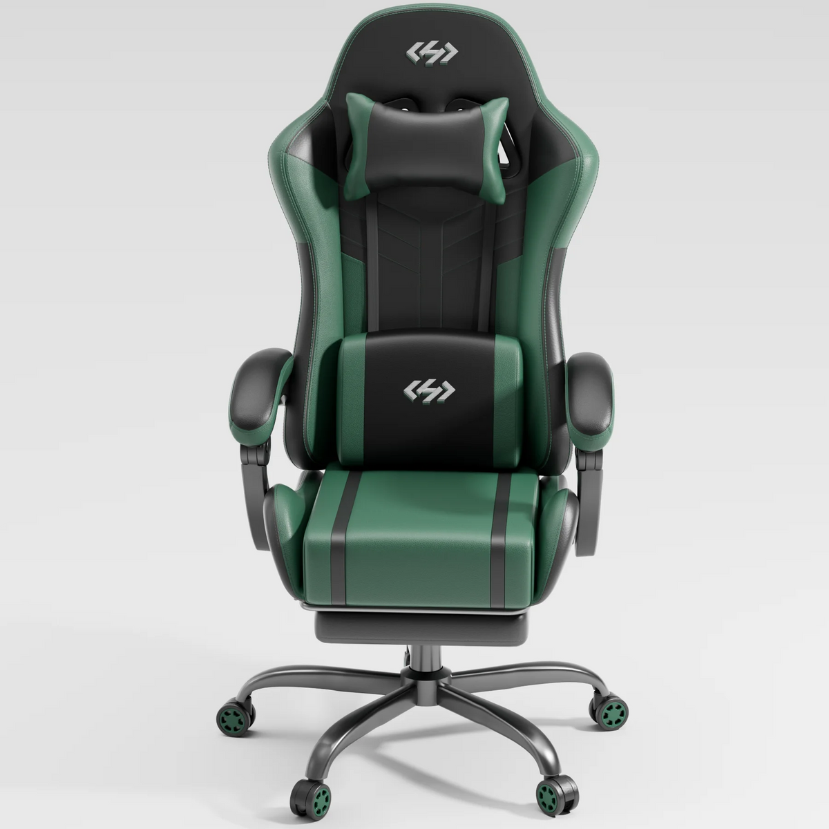 NEBMAAX Ergonomic Gaming Chair with Footrest Massage Function PU Leather Office Chair for Adults Swivel Computer Chair with Headrest And Lumbar Support