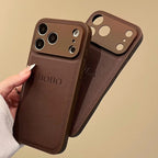 Personalized Luxury Customized Name 3D DIY Hot Engrave Faux Leather Phone Case For IPhone18 17 16 15 14 13 Pro Max Plus Air