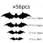 DIY Halloween Bat Decoration 3D PVC Bat Wall Sticker Black Bat Wallpaper Halloween Real Horror Prop