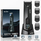 Electric Body Hair Trimmer,Groin Trimmer Ceramic Blade, Waterproof Wet/Dry Groomer, USB Recharge Dock, Men’s Wireless Ball Shaver,LED Display