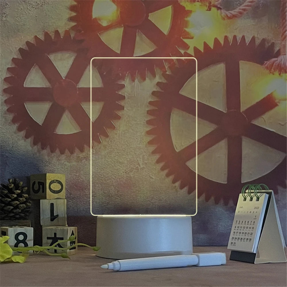 LED Acrylic Message Board with Night Light