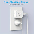 5 Way Multi Plug Outlet Extender, Wall Outlet Expander, Small Electrical Outlet Splitter for Travel, Home, Office, Dorm