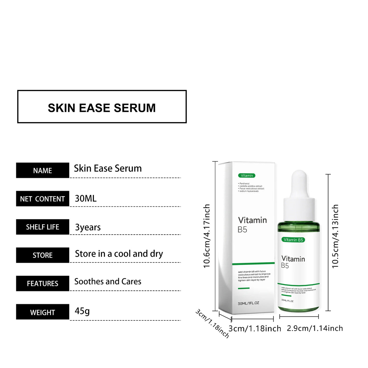 Vitamin B5 Hyaluronic Acid Serum Repair Face Redness Calm Sensitive Skin Deep Hydrating Whitening Centella Asiatica Facial Serum