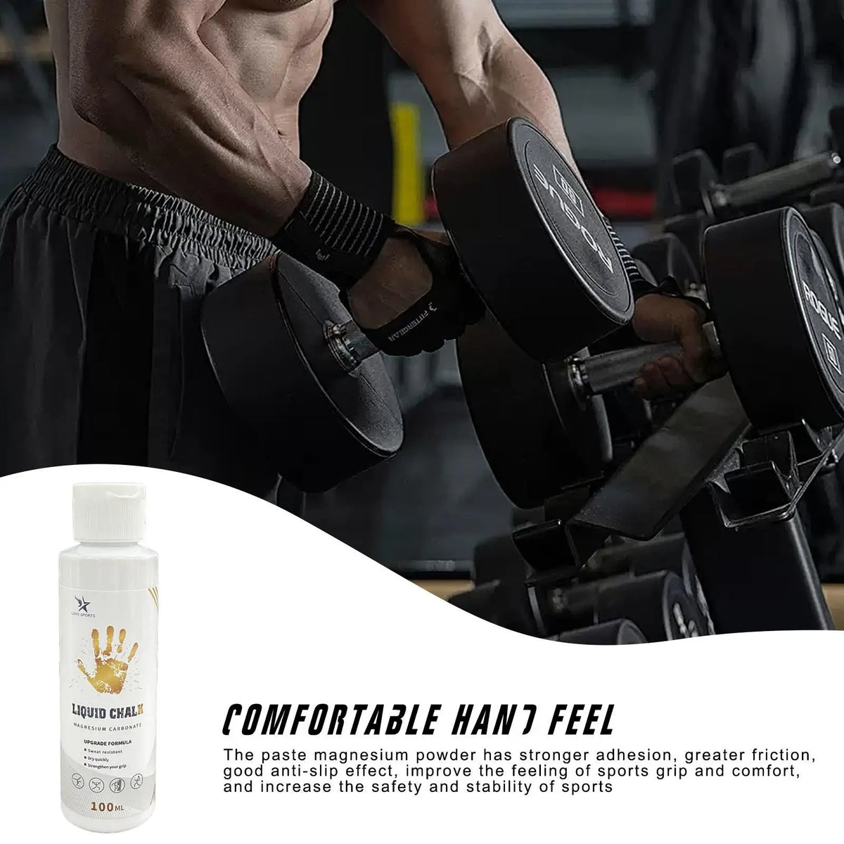 Liquid Chalk Sports Magnesium Powder Fitness Weight Lifting Anti Slip Cream Grip Weight Lifting Climbing Gym 50/100/200ml