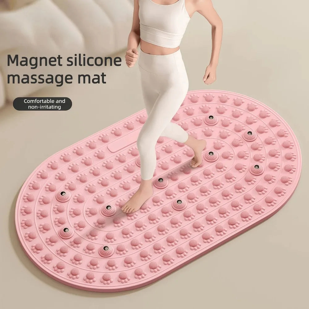 Magnetic Foot Massage Mat Silicone Acupressure Pad Pain Relief Circulation Relaxation Exercise Plantar Foot Care Tools