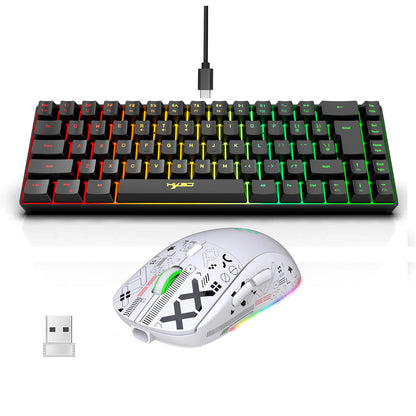 HXSJ Wired K68 RGB Streamer Mini Gaming Keyboard 19-Key Conflict-Free Membrane Keyboard but Mechanical Feel for Game/Office