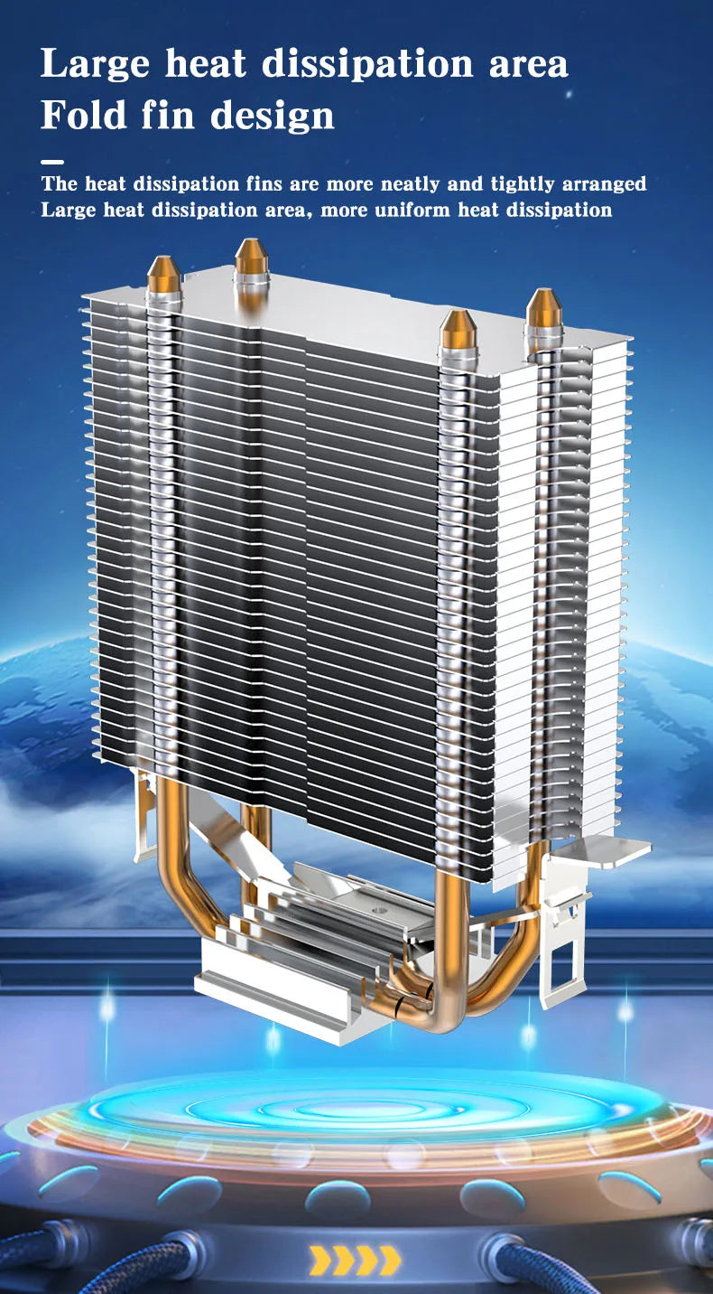 CPU Air Cooler X79 X99 3Pin/4Pin PWM Processor Cooling Fan For Intel LGA 1366 1151 1155 1200 1700 2011 AMD AM3 AM4 AM5