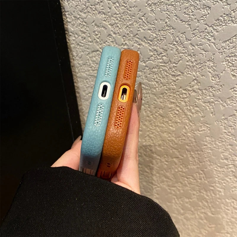Luxury Magnetic Matte Lychee Grain Phone Case For iPhone 11 12 13 14 15 16 17 18 ProMax Air Plus Magsafe Bumper Back Cases Cover