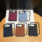 High Quality Solid Color Woven Texture Shockproof Folding Phone Case For IPhone Duo Fashionable Phone Protective Case