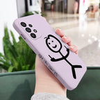 Line Cute Man Case For Samsung Galaxy A73 A53 A33 A23 A13 A03 A72 A52 A52S A32 A22 A12 A02 A02S A71 A51 A31 A21S 4G 5G Cover