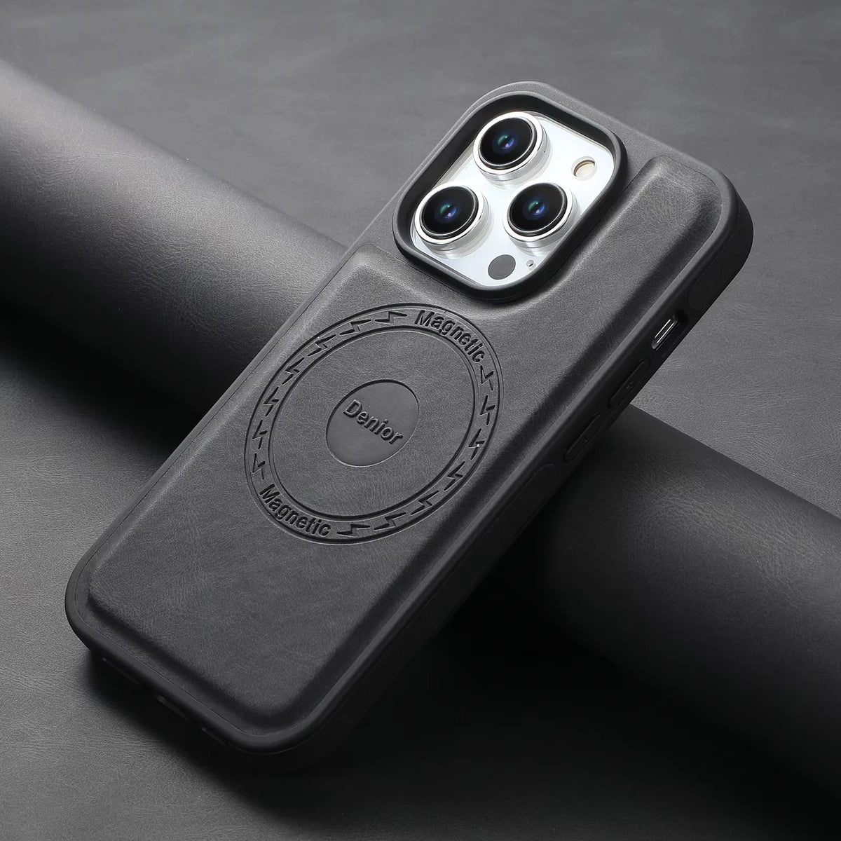 Frosted Faux Leather Magnetic Wireless Charging Case for iPhone 17 Pro Max