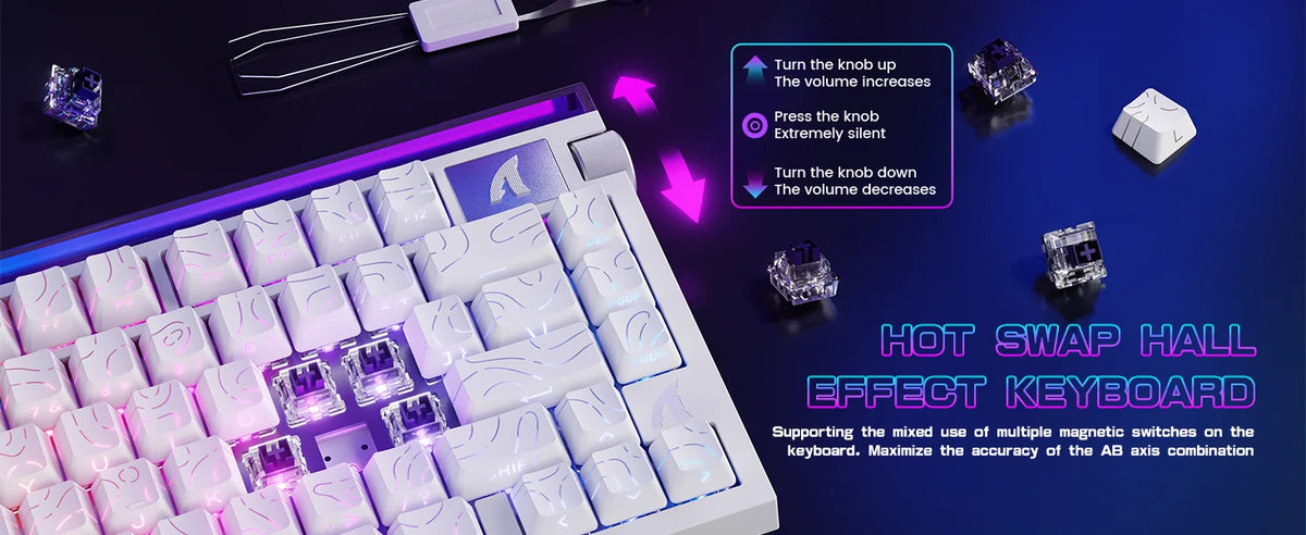 ATTACK SHARK R85 HE Wired 75% Hall Effect Rapid Trigger Mechanical RGB Gaming Keyboard with 8K Polling,0.05mm RT Accuracy