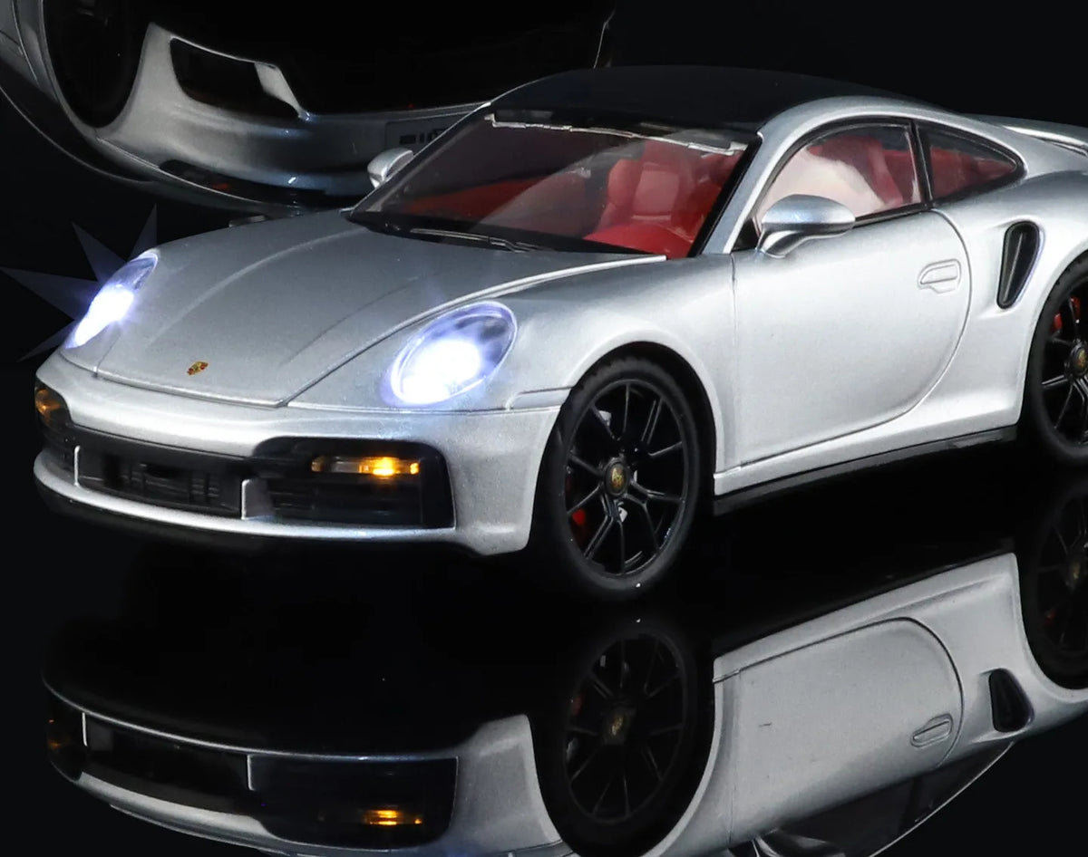 1:24 Porsche 911 992 Turbo S Alloy Sports Car Model Diecast Metal Racing Vehicles Car Model Simulation Sound Light Kids Toy Gift