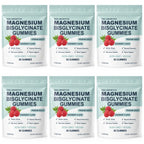 High Absorption Magnesium Bisglycinate Gummies Vegan Raspberry Flavor 60 Count Support Muscle Bone Health Non GMO Gluten Free