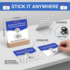 4-Pack Acrylic NFC Google Review Cards with Four Wooden Bases Included for Interactive Feedback And Reviews