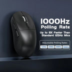 Wireless Mouse Bluetooth 5.4 2.4G Type-C Tri-Mode Rechargeable Gaming Mouse 8000 DPI 1000Hz Lightweight 58g RGB Mouse for PC Laptop Phone Tablet