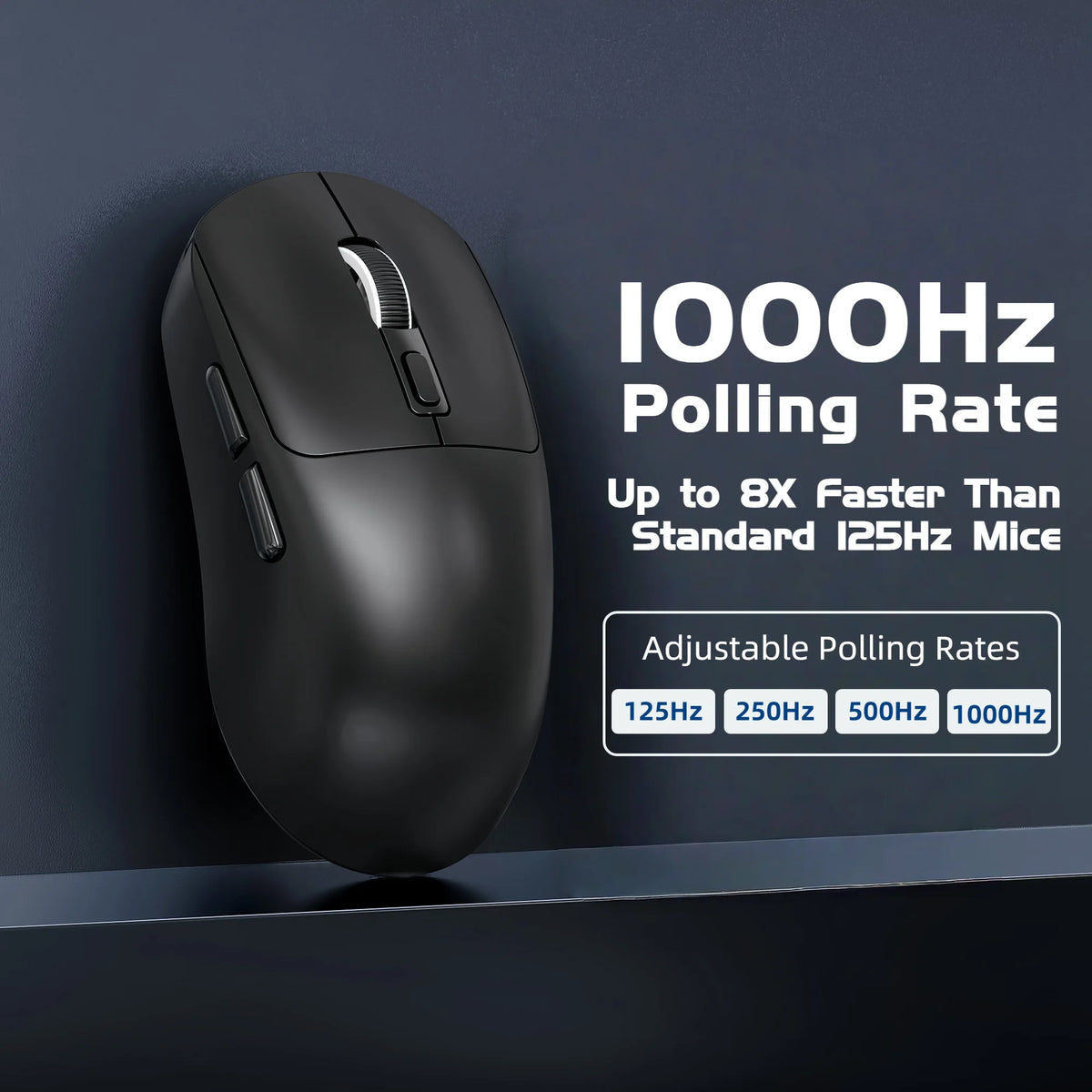 Wireless Mouse Bluetooth 5.4 2.4G Type-C Tri-Mode Rechargeable Gaming Mouse 8000 DPI 1000Hz Lightweight 58g RGB Mouse for PC Laptop Phone Tablet
