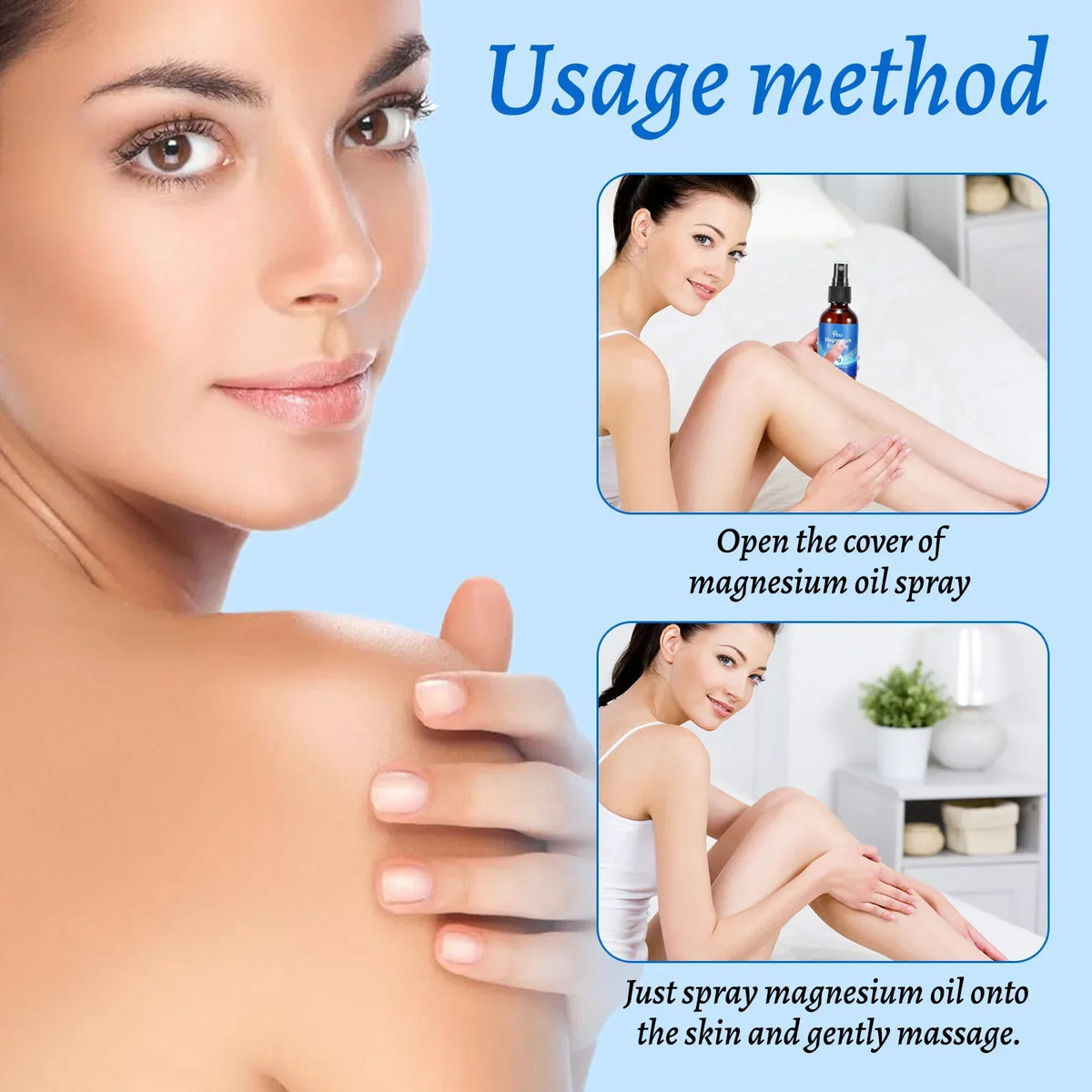 Magnesium Body Oil Spray 60ml 10 Percent Mineral Rich Formula for Muscle and Skin Care Natural Chloride Solution