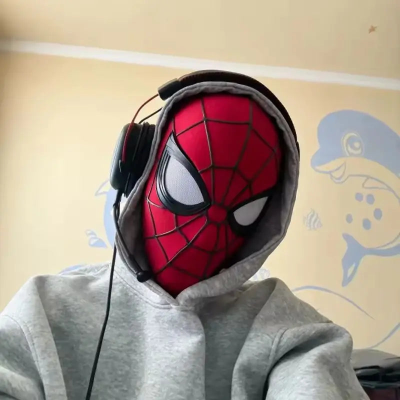 In Stock SpiderMan Brand New Day Adult Cosplay Mask with Magnetic Back Cover 3D Webbing Strips Resin Faceshell Cosplay Helmet