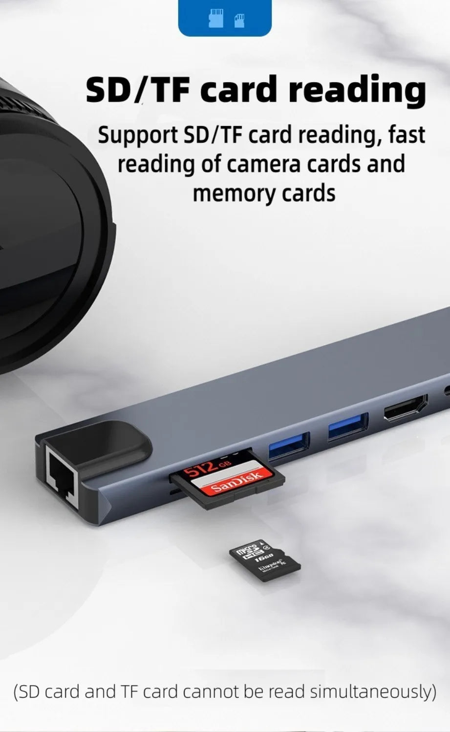 NEW USB C Hub 8In1 7In1 Type C Docking Station with USB3.0/2.0 HDMI SD/TF Card Reader PD Fast Charge for MacBook Notebook Laptop