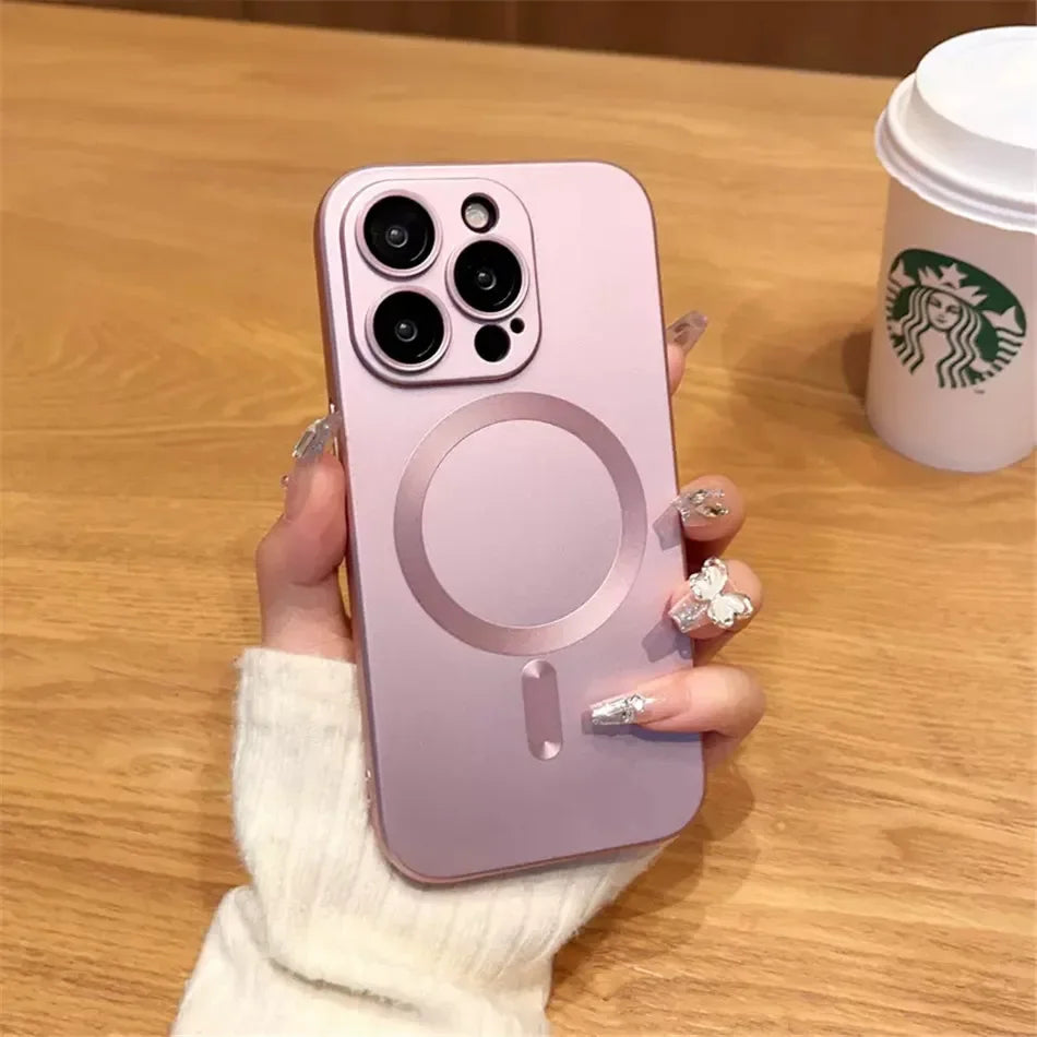 For Magsafe Magnetic Wireless Charge Case For iPhone 17 16 15 14 13 12 11 Pro Max Plus Air Silicone Glass Lens Protection Cover