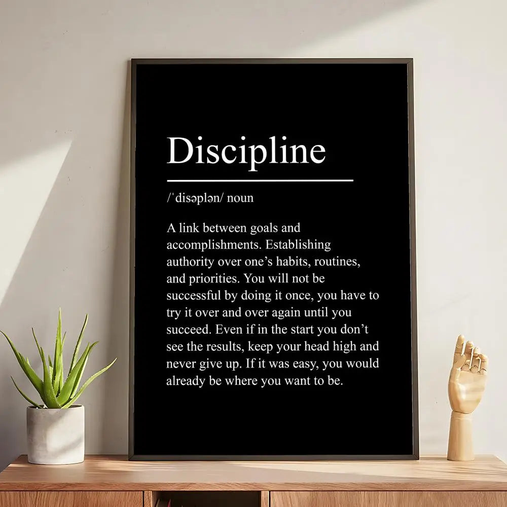 Discipline Motivational Terms Poster Modern and Elegant Wall Stickers for Home Decor Living Room Dormitory Wall Art