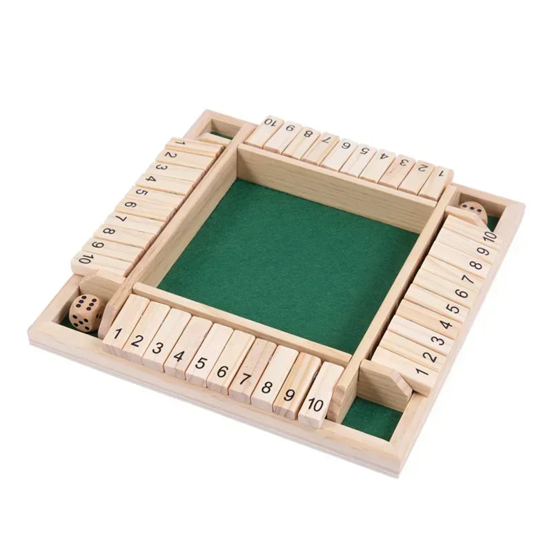 Montessori Wooden Board Game Kids Learning Educational Toys 10 Numbers Four Sided Shut Party Club Games Interesting Family Game