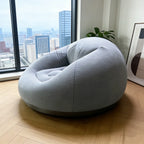 Inflatable Lazy Sofa Folding Portable Air Chair Flocking Surface Comfortable Lounge Seat for Living Room Outdoor Camping Beach