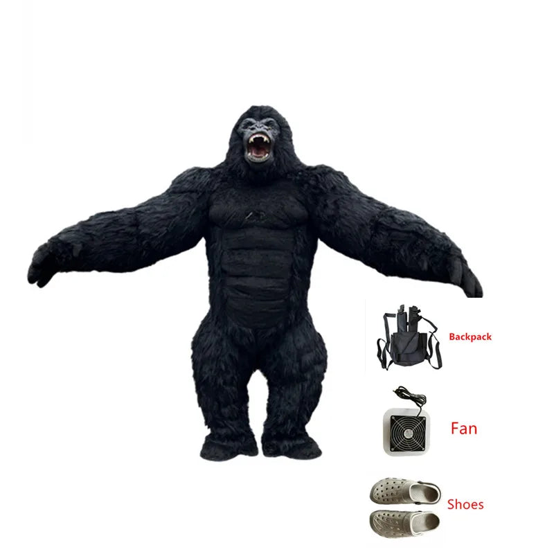 Cartoon Doll Costume 2.6-meter Inflatable Gorilla Mascot Costume Cartoon Doll King Kong Plush Party Advertisement and Role Playi