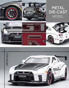 1/32 Nissan Skyline GTR R35 Nismo GT3 Racing Toy Car Model For Children RMZ CiTY Diecast Alloy Miniature Sound Light Collection