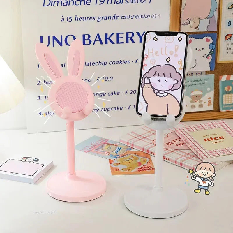 The Cute Rabbit Mobile Phone Stand Desktop Can Lift and Adjust the Desktop Phone Accessories Phone Stand Phone Grip