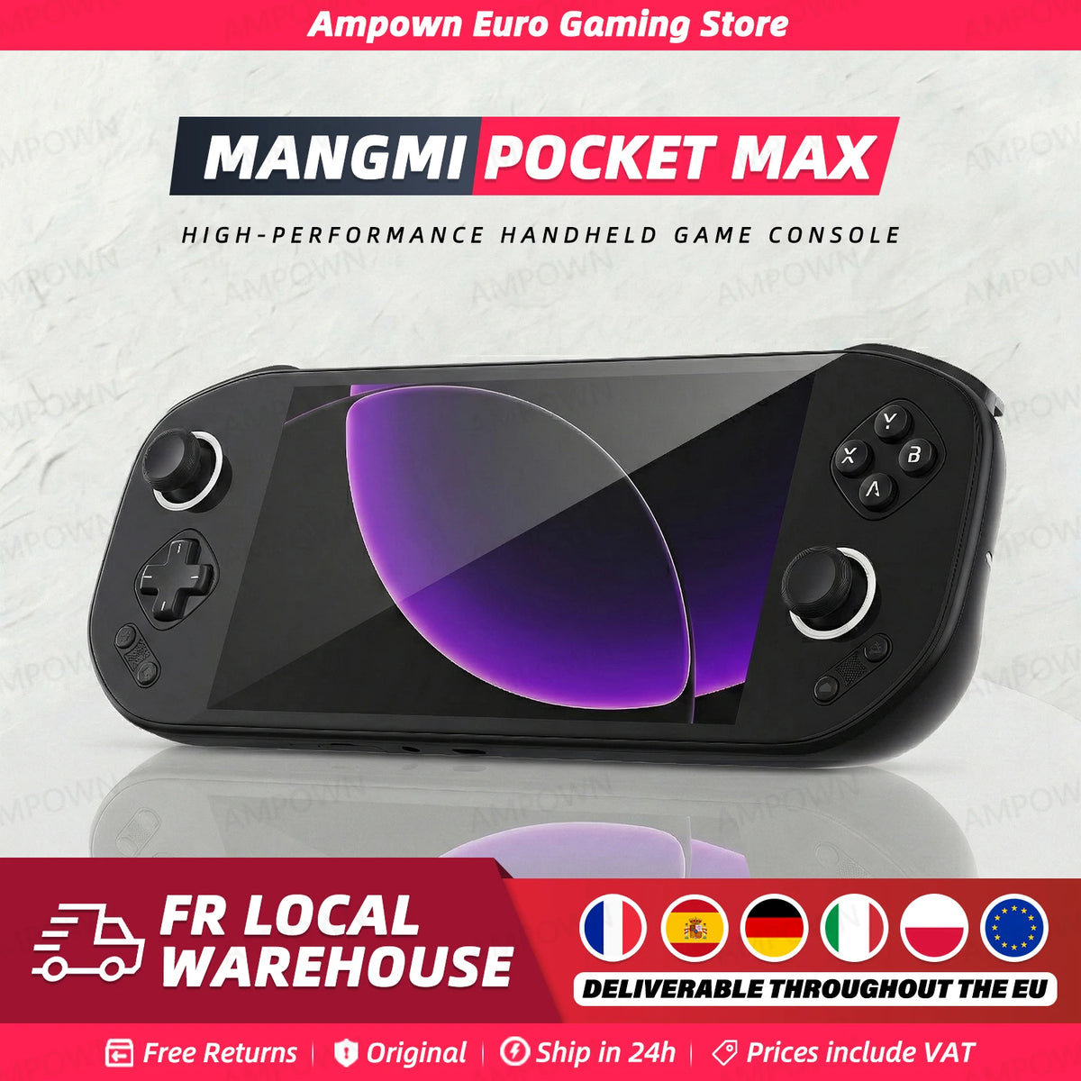 MANGMI POCKET MAX Handheld Game Console 7'' OLED 144Hz Screen Qualcomm SD865 Android 13 System 8000mAh Battery 27W Fast Charging