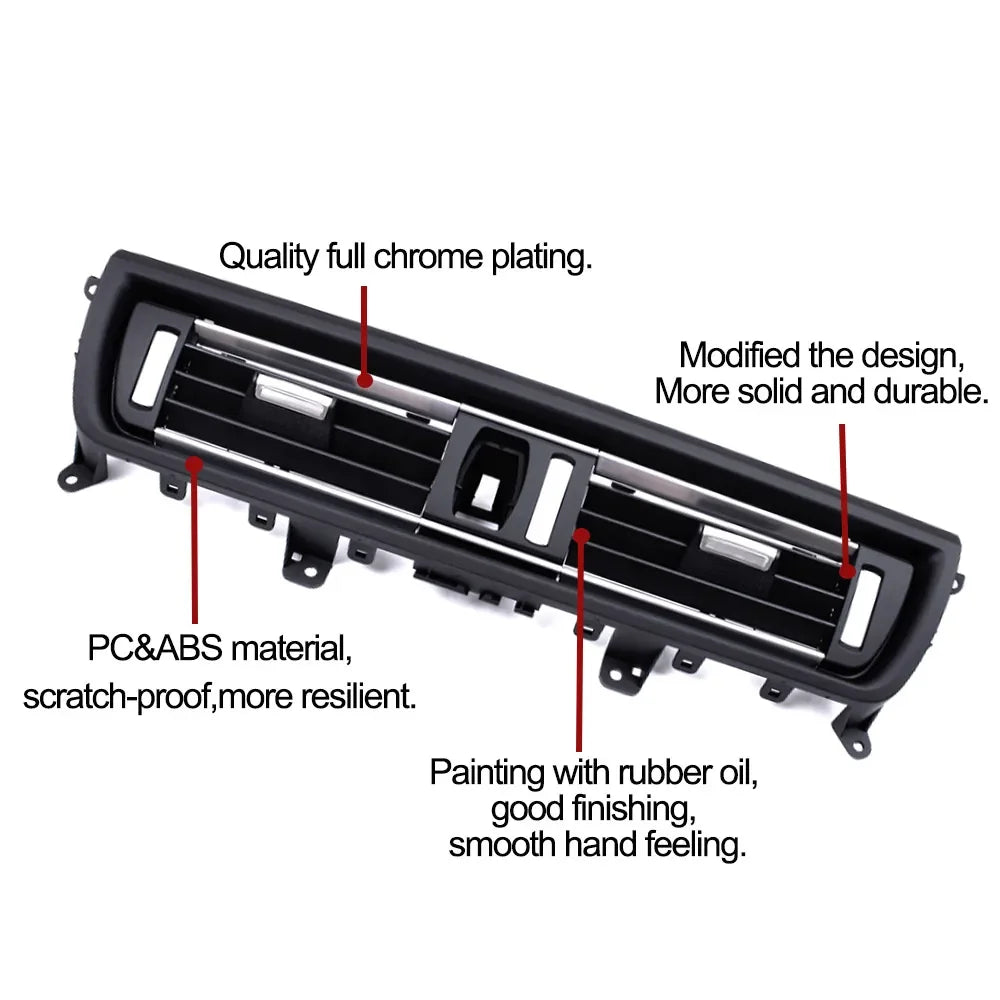 LHD RHD Car Front Rear Air Conditioning Chromed AC Vent Grille Outlet Cover Panel For BMW 5 Series F10 F11 F18 520i 523i 525i