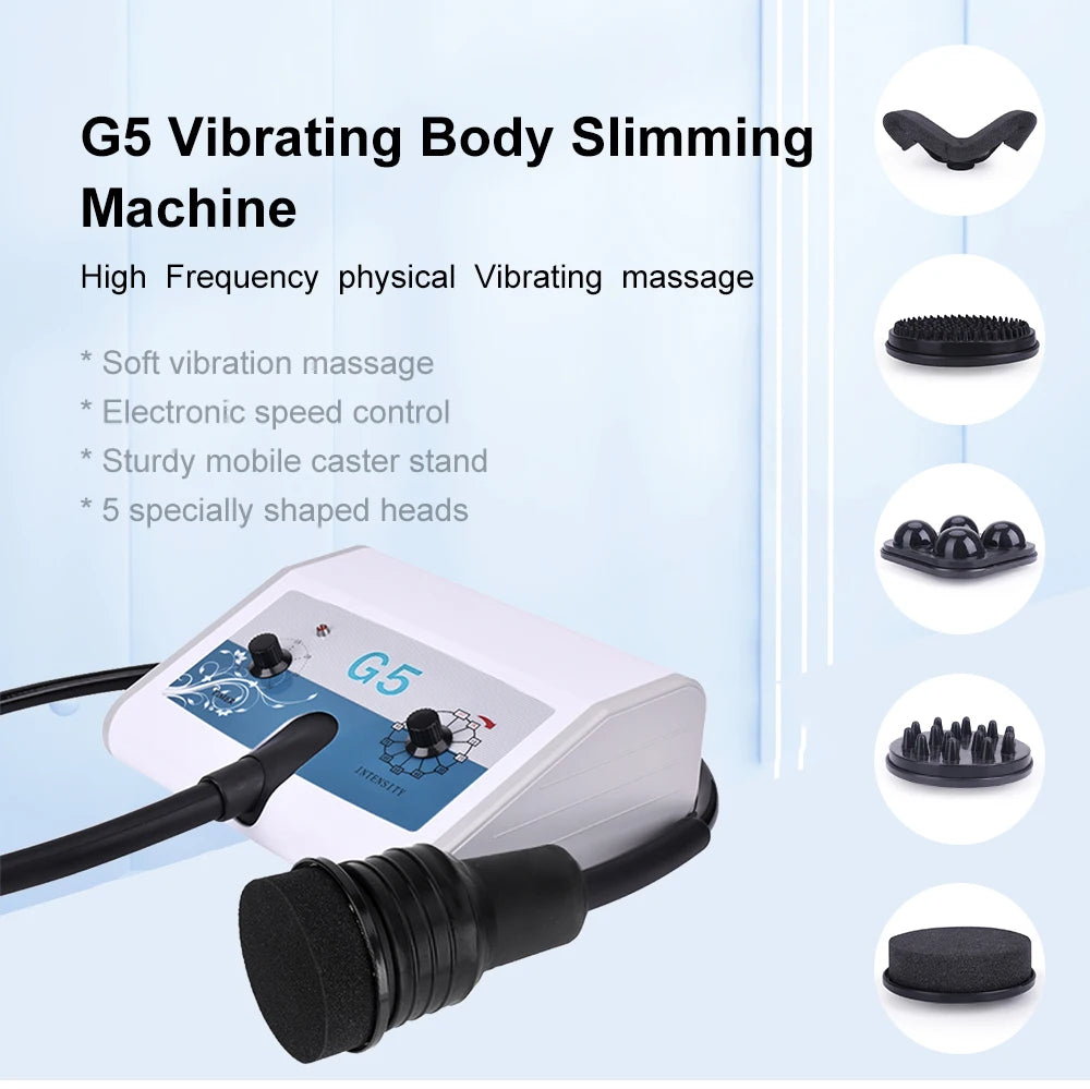 AOKO G5 Vibrating Massage Machine With 5 Massage Heads For Arms Waist Body Massage Anti Cellulite Body Slim Shape for SPA