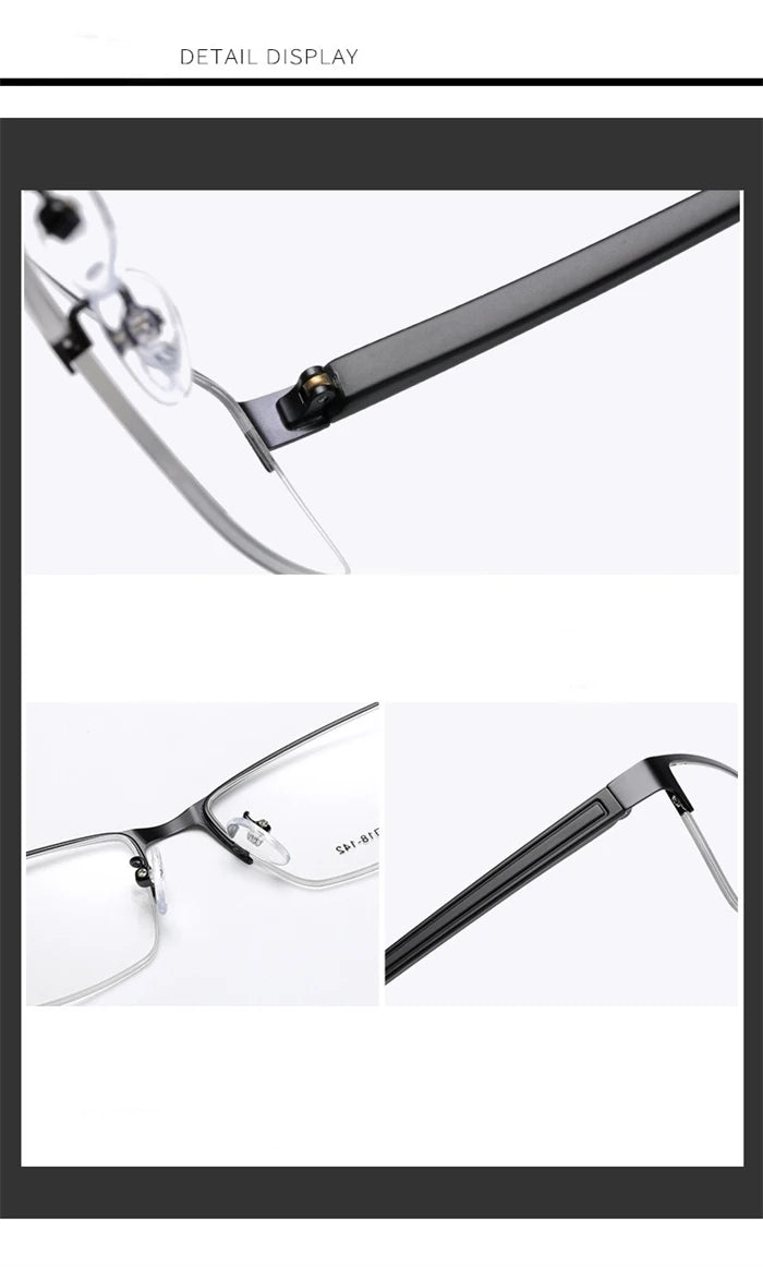 Semi-Rimless Steampunk Shortsighted Prescription Glasses Women Men Anti Blue Rays Computer Myopia Spectacles 0 -0.5 -0.75 To -6