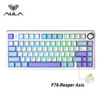 AULA F75 Gaming Mechanical Keyboard RGB Customized 75% Layout Side-engraving Gasket Mounted 80keys PBT Gradient Keycaps Keyboard
