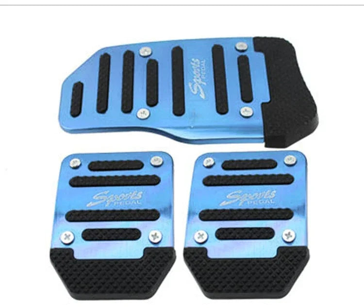 New 2Pcs/3Pcs/set Universal Non-Slip Aluminum Manual Transmission Car Pedal Cover Set Kit Pedali Red/Blue/Silver Car Accessories
