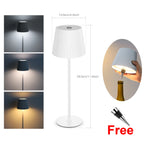 Dual Purpose Wine Bottle Vases Base Rechargeable LED Table Lamp Touch Dimmable Bedside Dinner Night Light Decor Study Desk Lamp