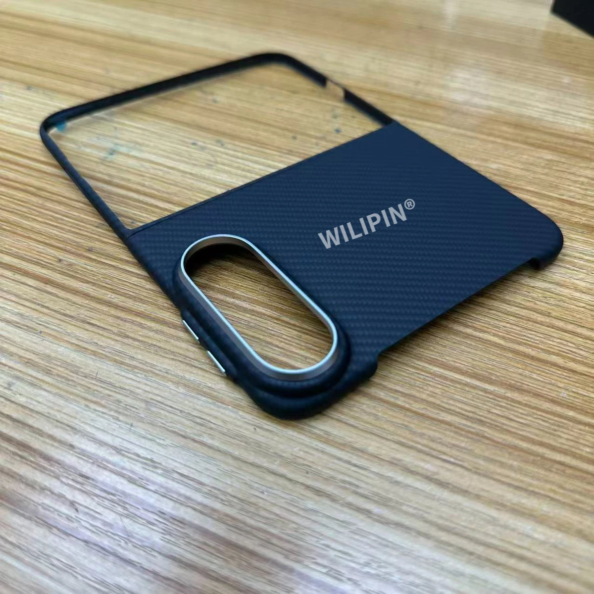 Ultra-thin Metal Alloy Button Aramid Carbon Fiber Pattern for iPhone Duo 18 Fold Protective Case for Magsafe Magnetic Phone Case