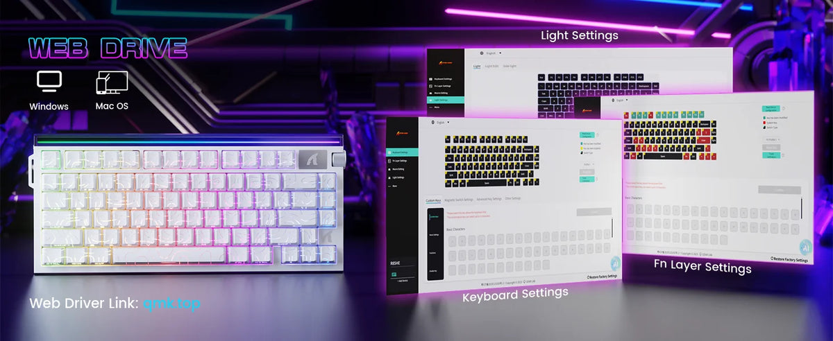 ATTACK SHARK R85 HE Wired 75% Hall Effect Rapid Trigger Mechanical RGB Gaming Keyboard with 8K Polling,0.05mm RT Accuracy