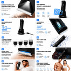 Electric Body Hair Trimmer,Groin Trimmer Ceramic Blade, Waterproof Wet/Dry Groomer, USB Recharge Dock, Men’s Wireless Ball Shaver,LED Display